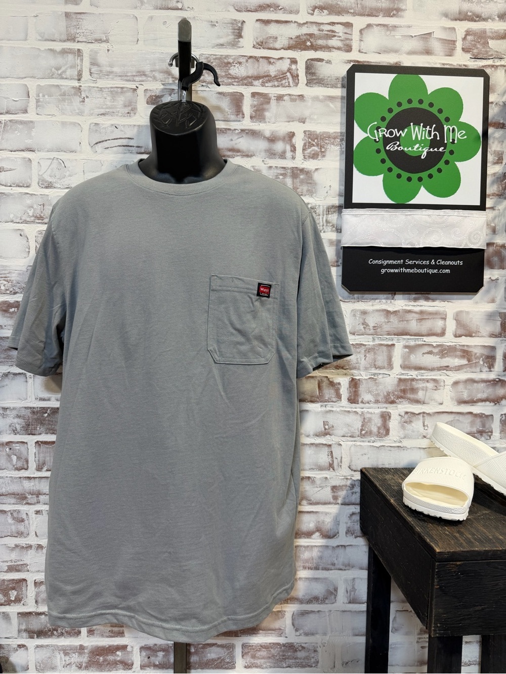 Wrangler Gray Pocket Short Sleeve Tee